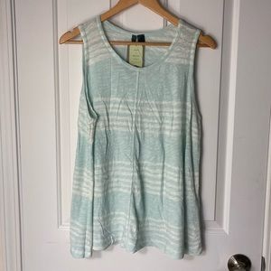 Anthropologie Mint Striped Swing Tank